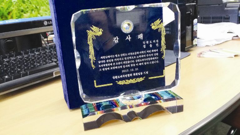 바둑연합회 감사패